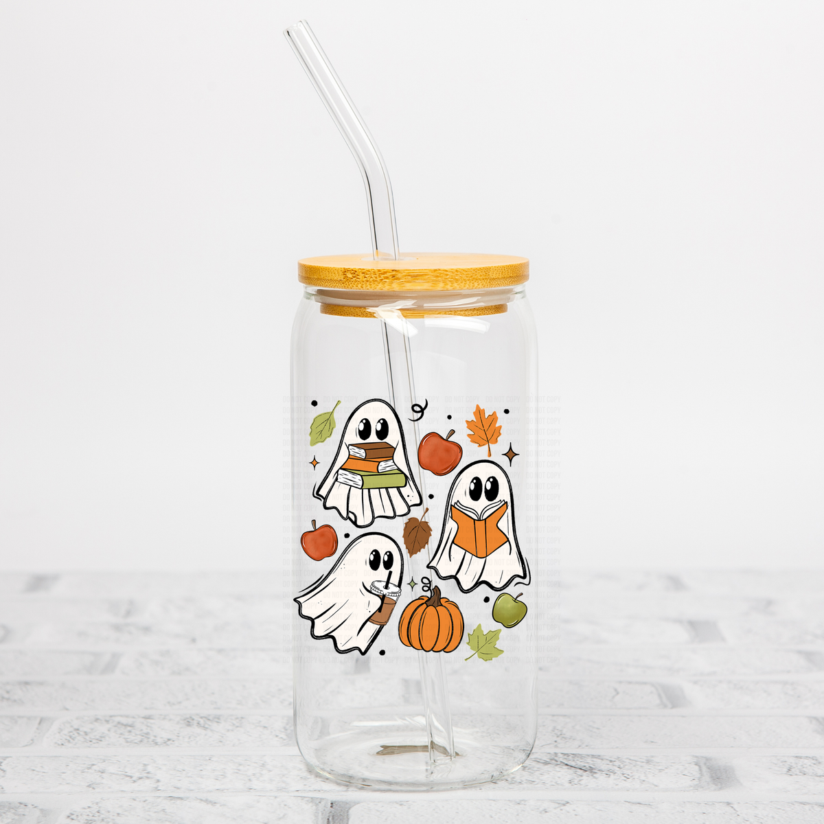 Fall Ghostie Books UVDTF Decal