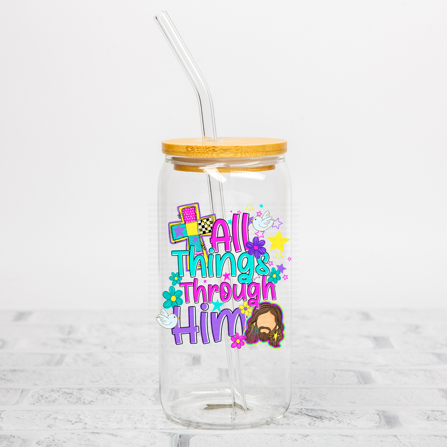 All Things Through Him UVDTF Decal