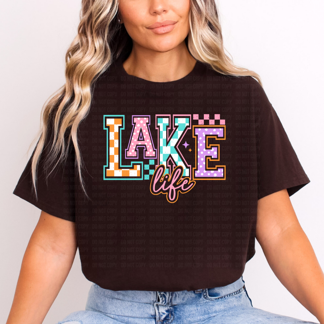 Lake Life Colorful Checkered DTF