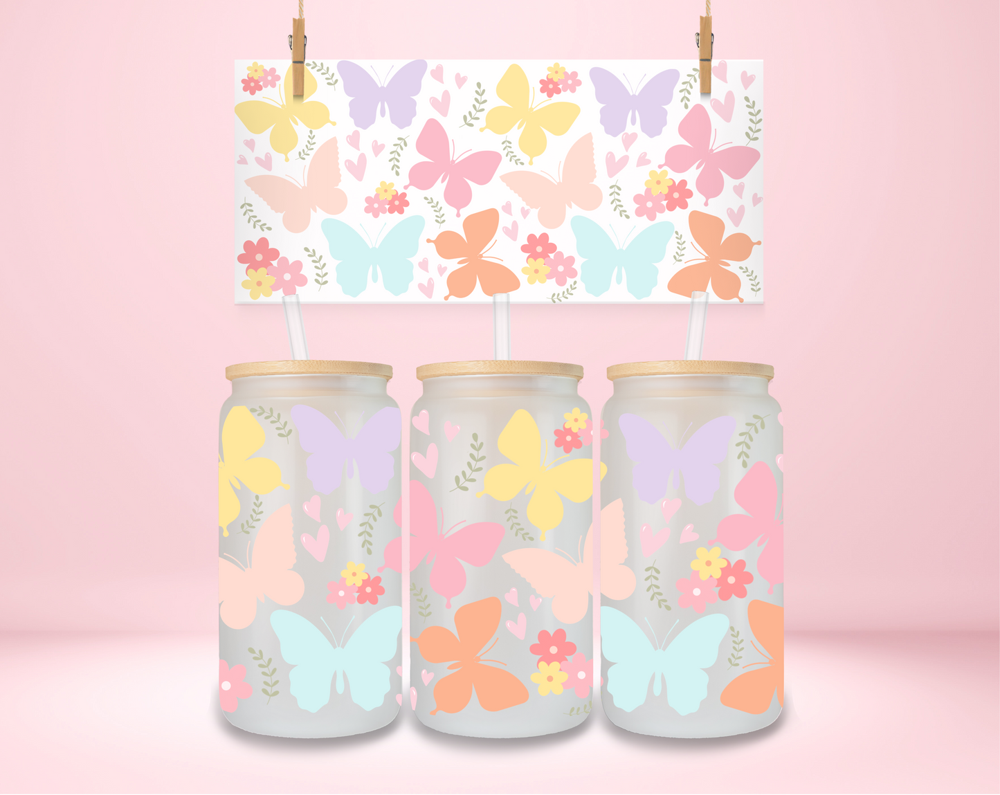 Colorful Butterfly UVDTF Wrap