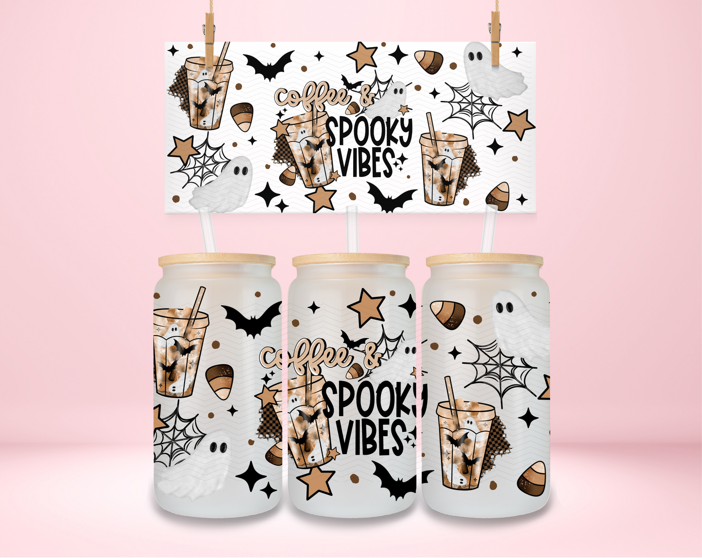 Cold Brew Spooky Vibes UVDTF Wrap