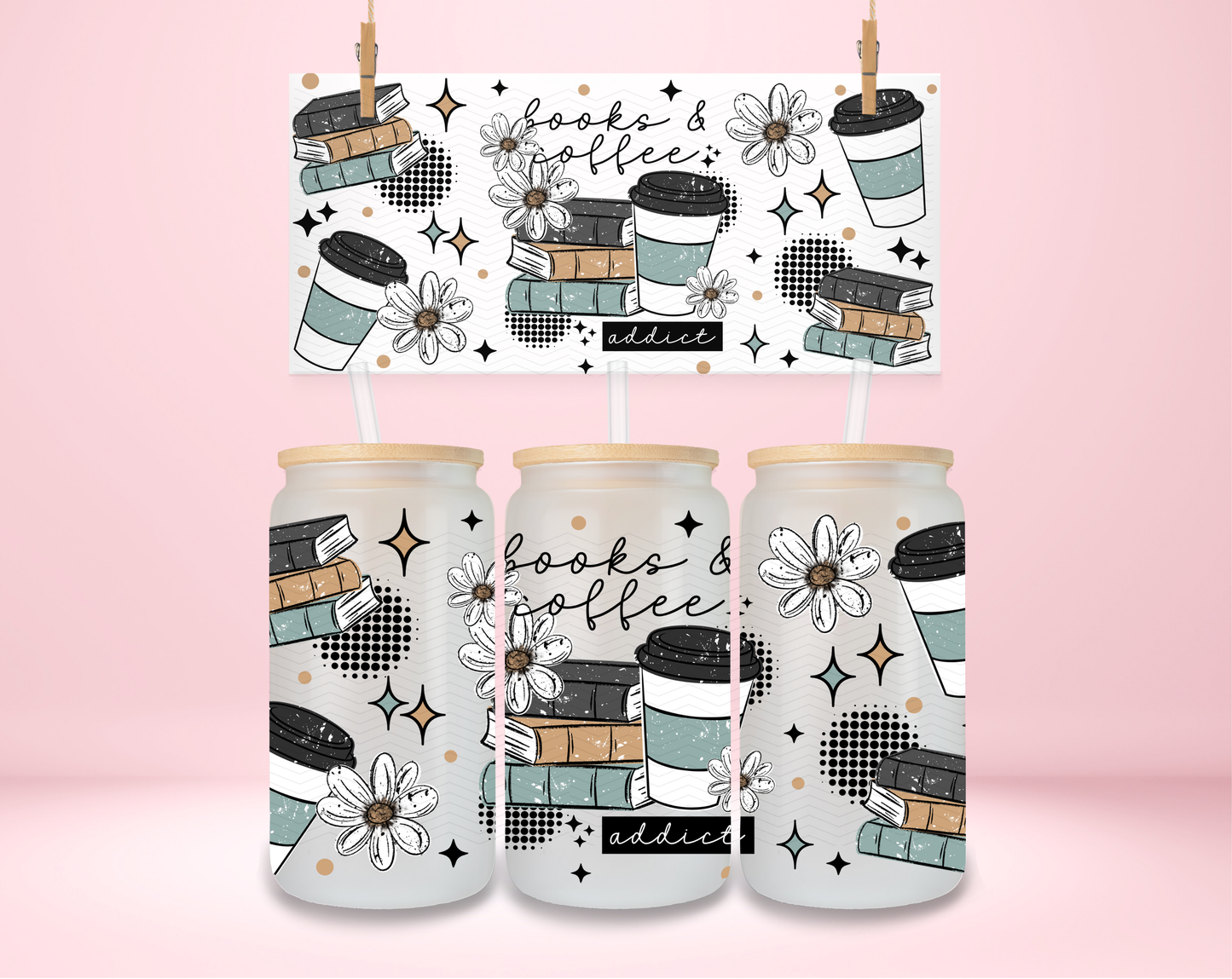 Coffee and Books Addict UVDTF Wrap