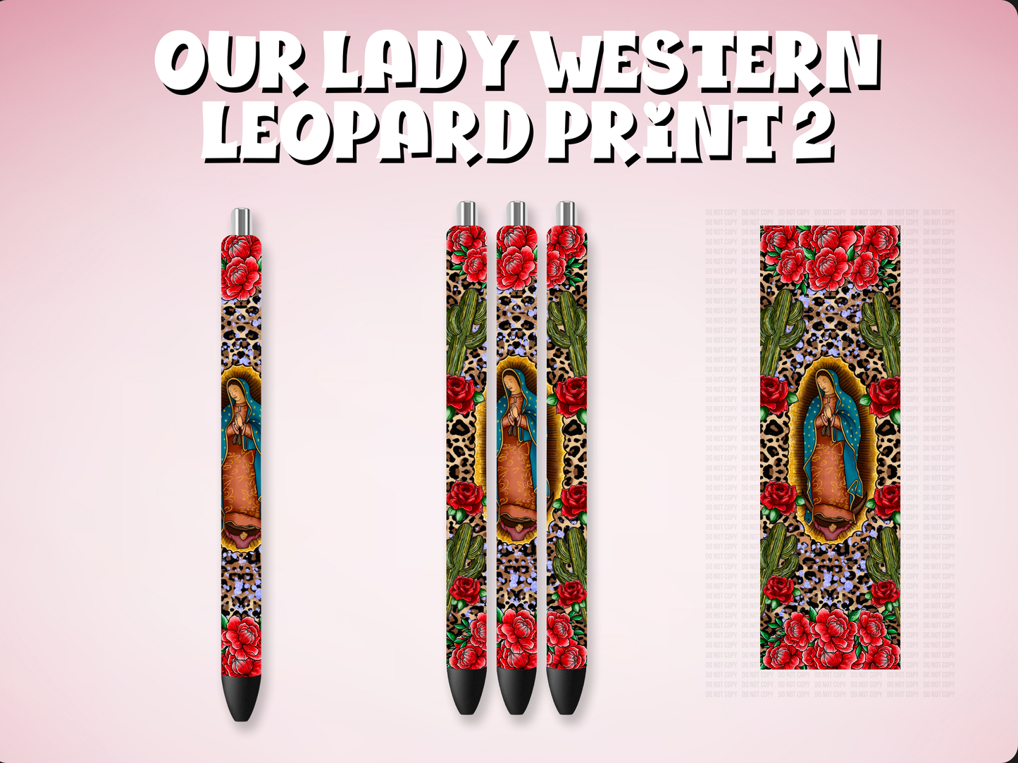 Our Lady Western Leopard Print 2 UVDTF Pen Wrap