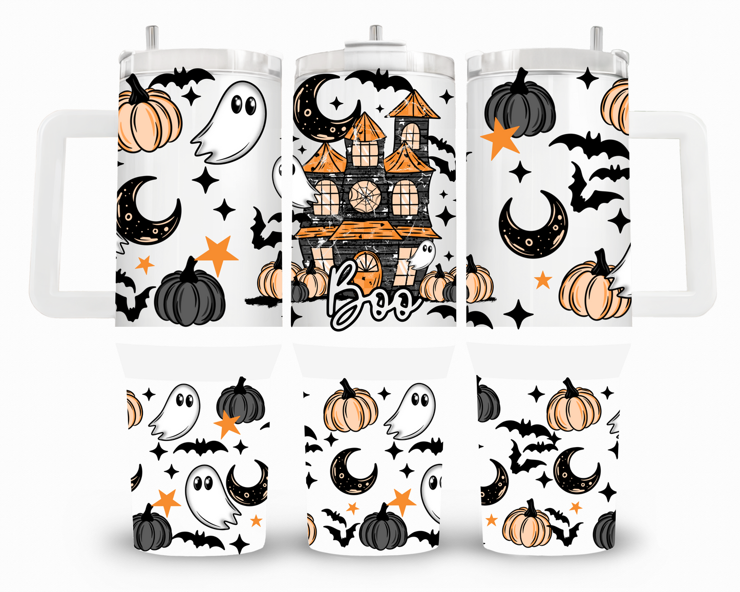 Boo Haunted House 40oz UVDTF Wrap