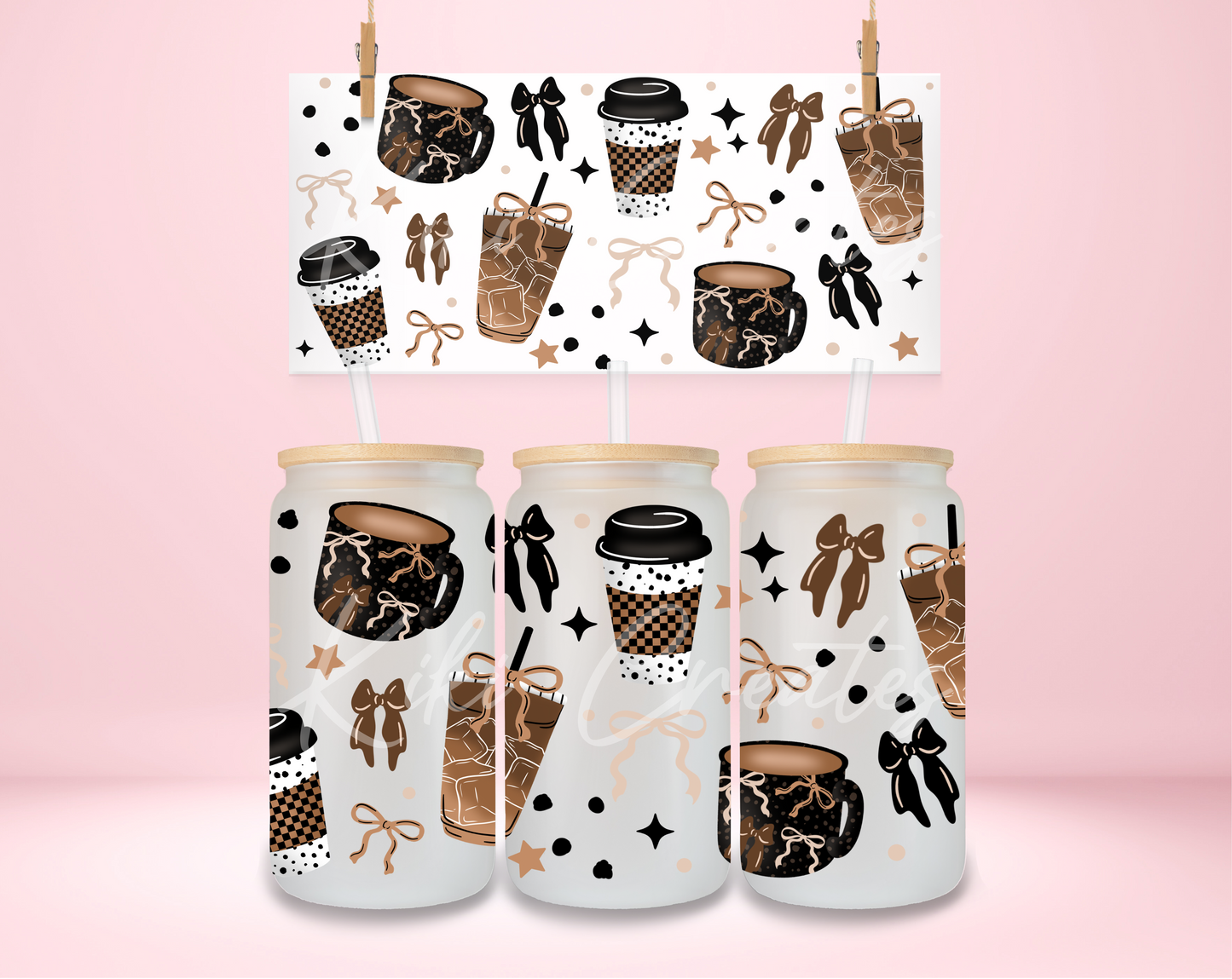 Neutral Coquette Coffee UVDTF Wrap