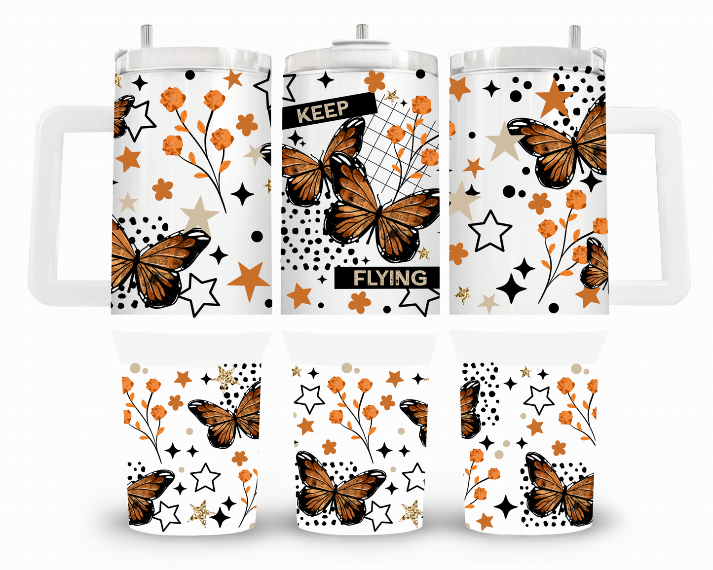 Keep Flying Butterflies 40oz UVDTF Wrap