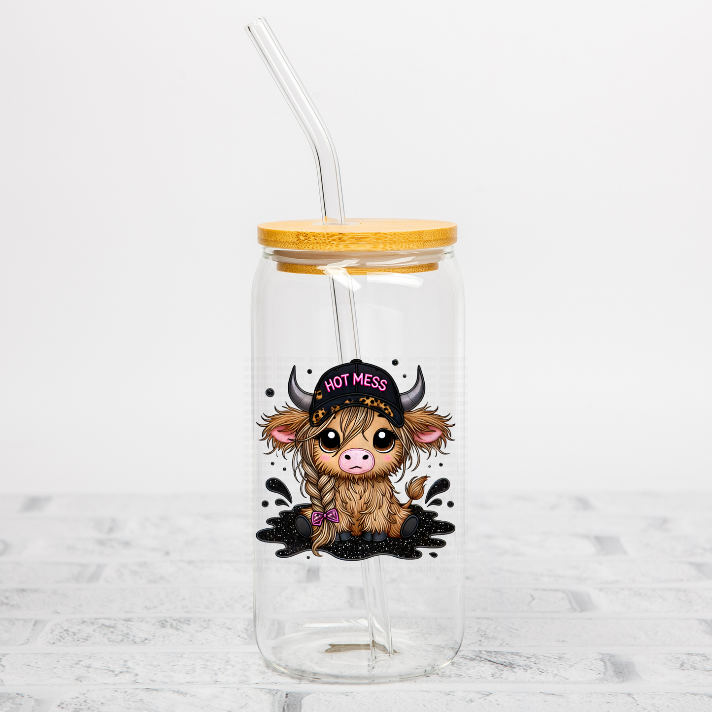 Hot Mess Cow UVDTF Decal