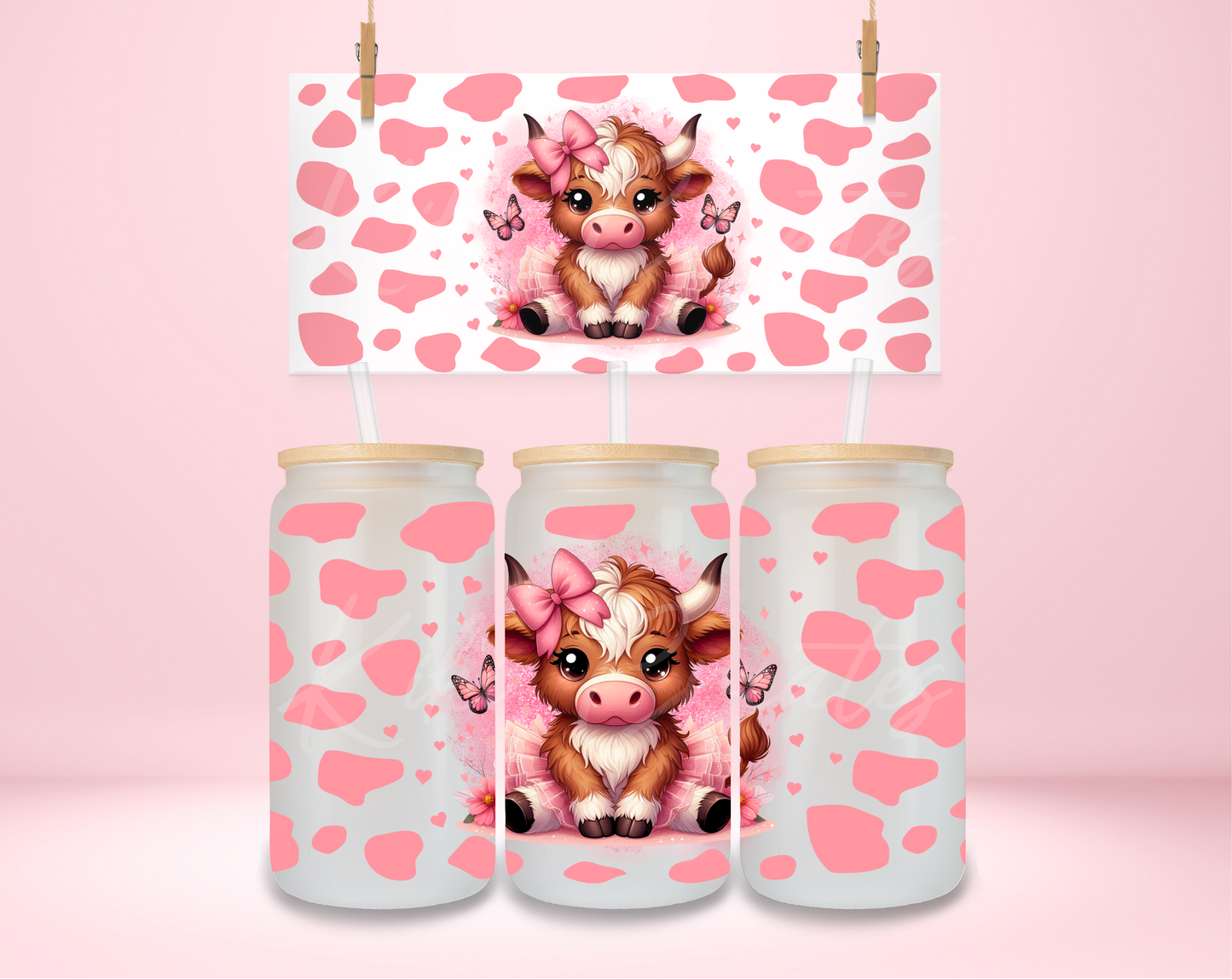 Pink Coquette Cow UVDTF Wrap