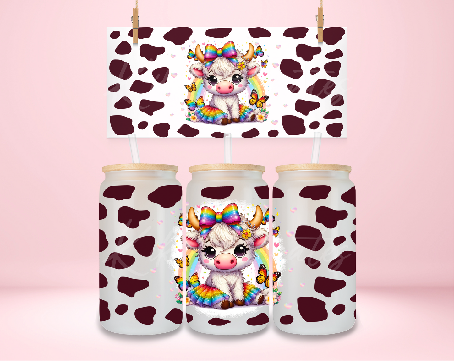 Rainbow Cow UVDTF Wrap