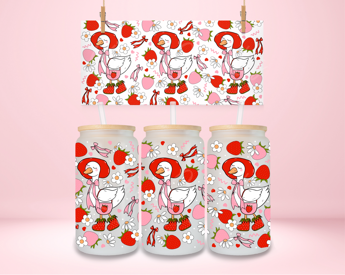 Silly Goose Strawberry UVDTF Wrap