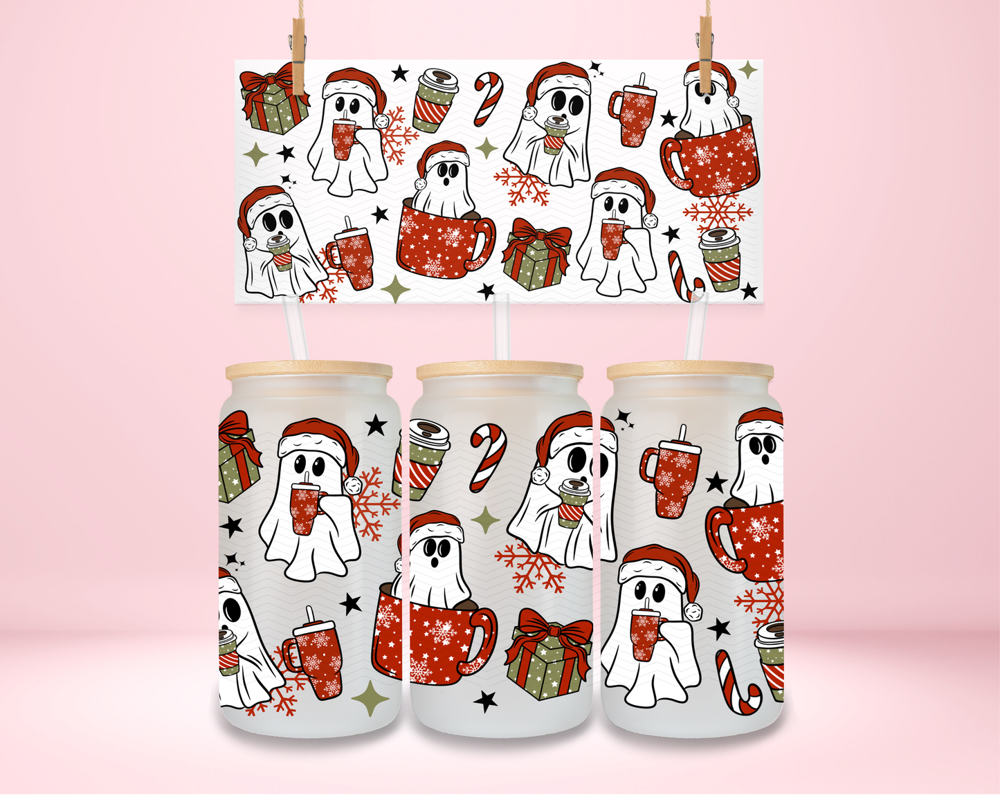 Christmas Ghosties Coffee UVDTF Wrap
