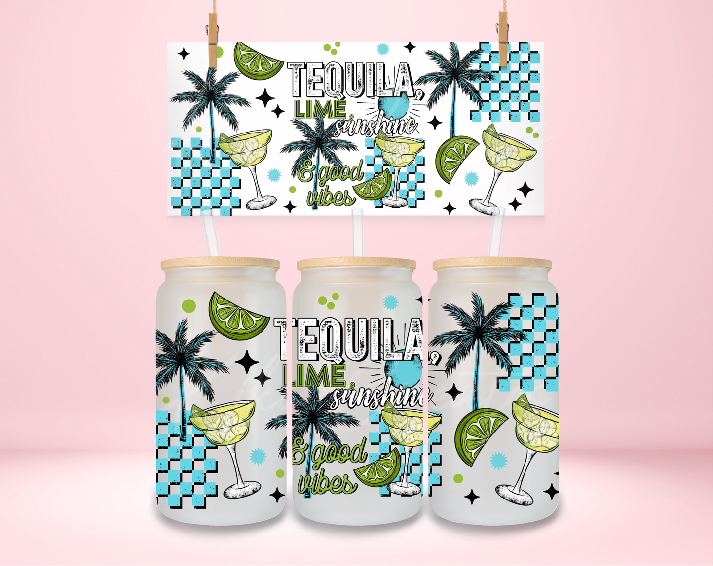 Tequila Lime, Sunshine and Good Vibes UVDTF Wrap