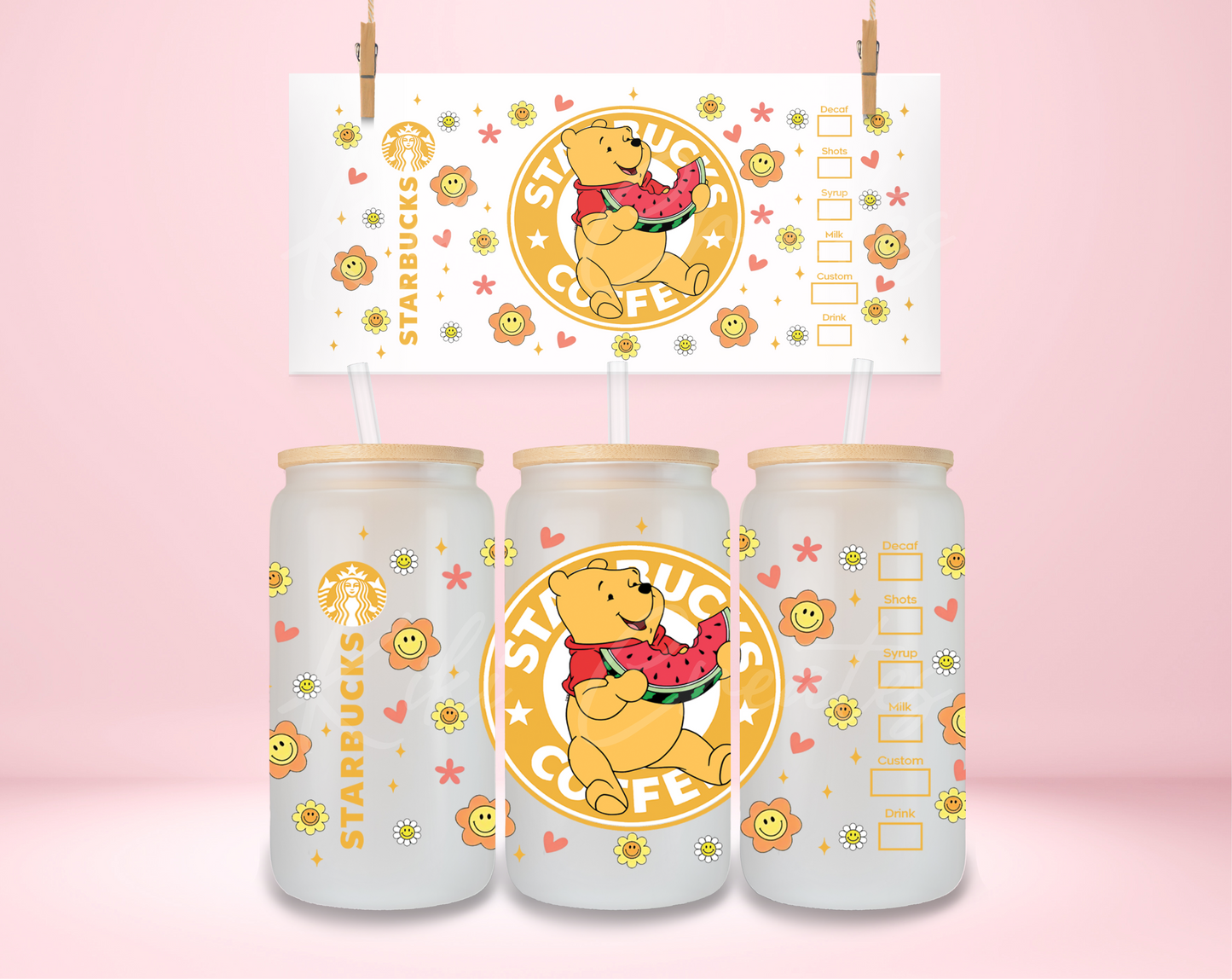 Pooh Starbies UVDTF Wrap