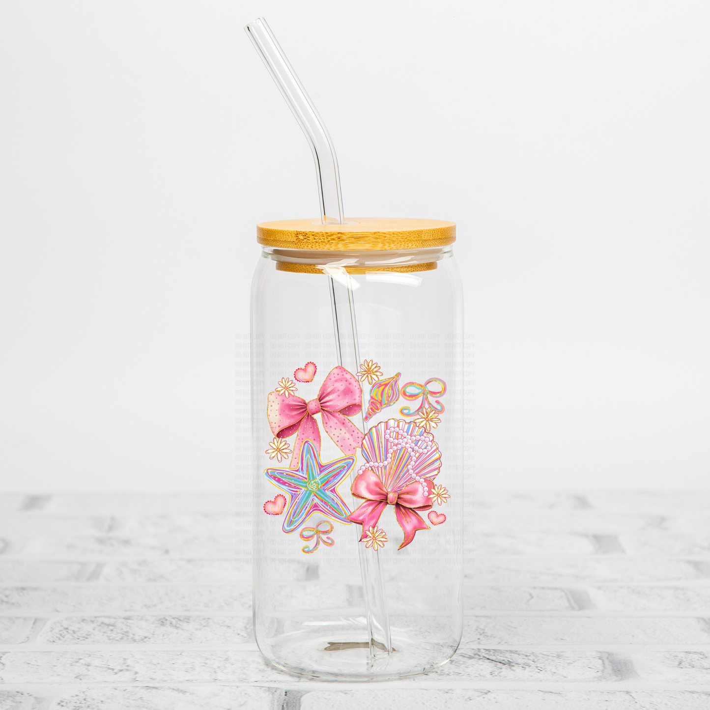 Pink Coquette Seashells UVDTF Decal