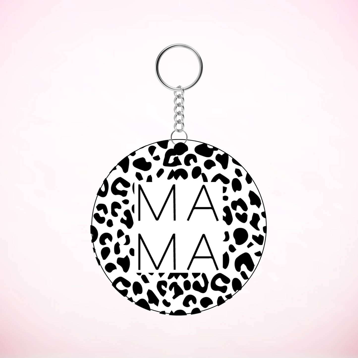 Mama Cheetah Round Keychain UVDTF Decal