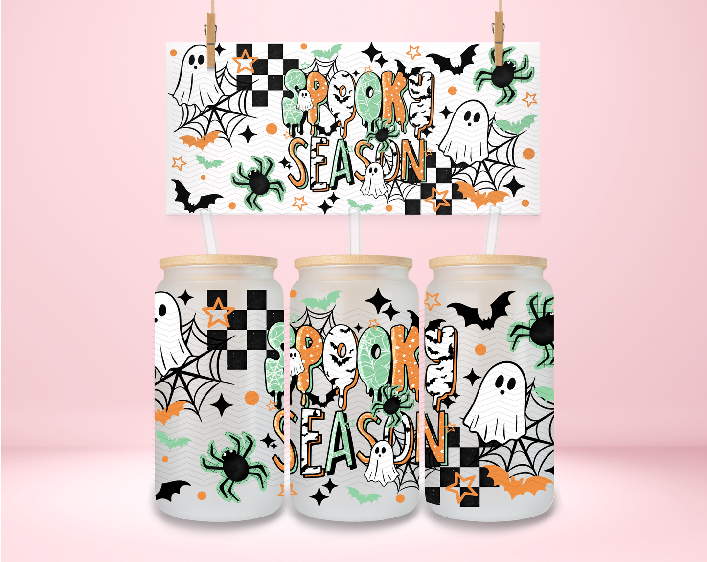 Spooky Season Mint and Orange UVDTF Wrap