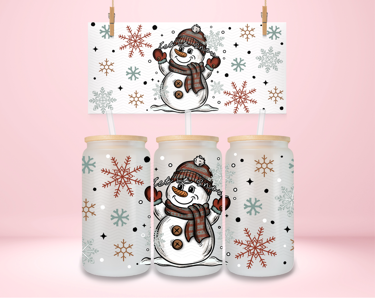 Let it Snow Snowman UVDTF Wrap