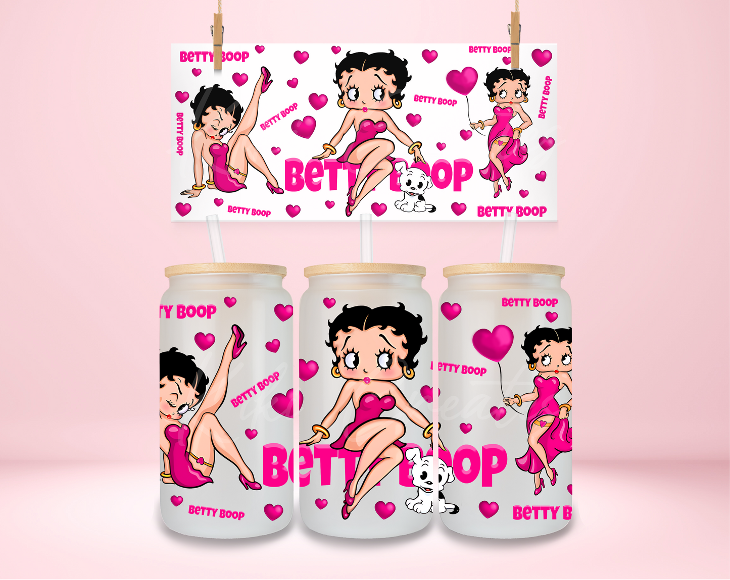 Pink Betty Boop UVDTF Wrap