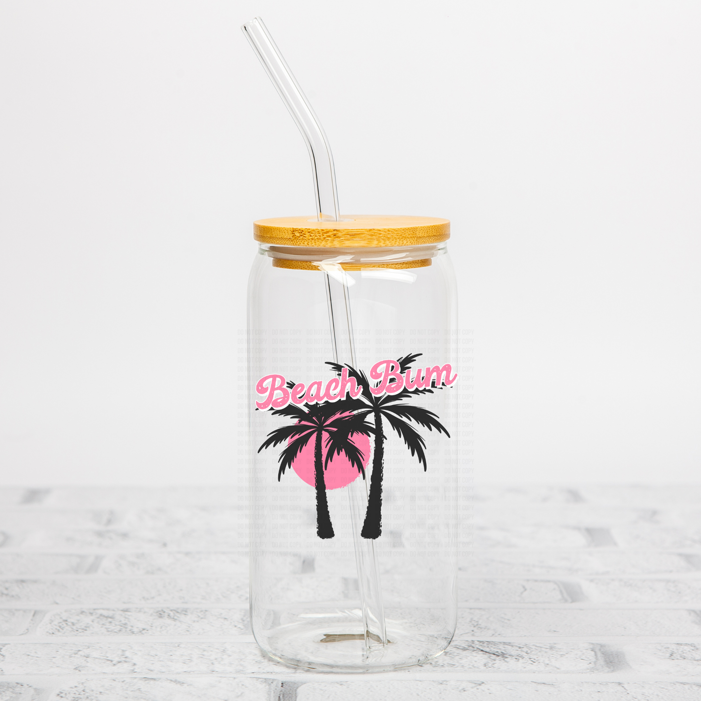 Pink Beach Bum UVDTF Decal