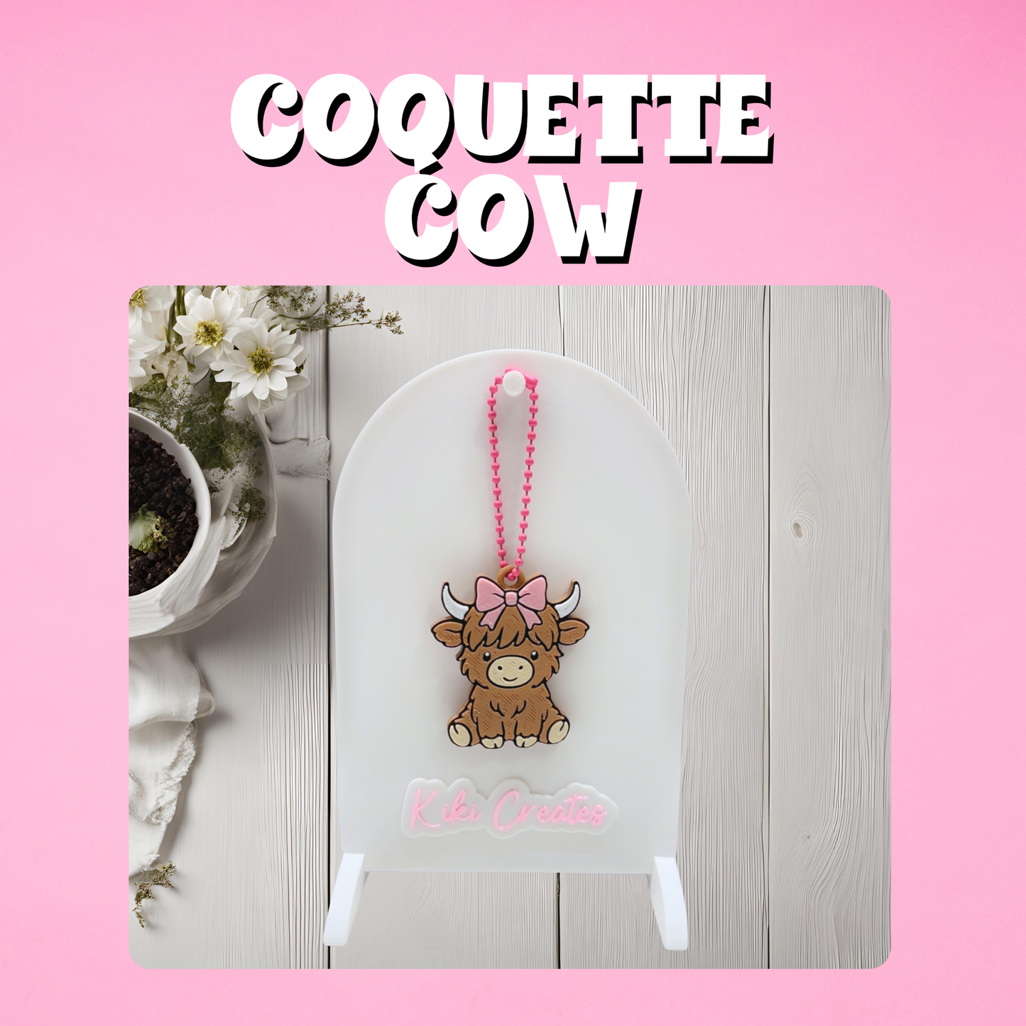 Coquette Cow Keychain (Tab Opener)