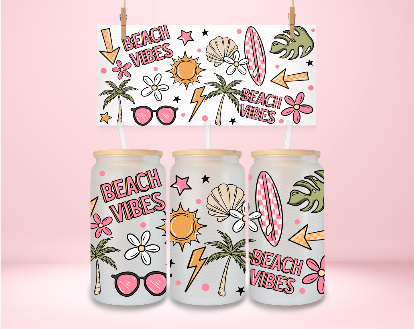 Beach Vibes Girly UVDTF Wrap