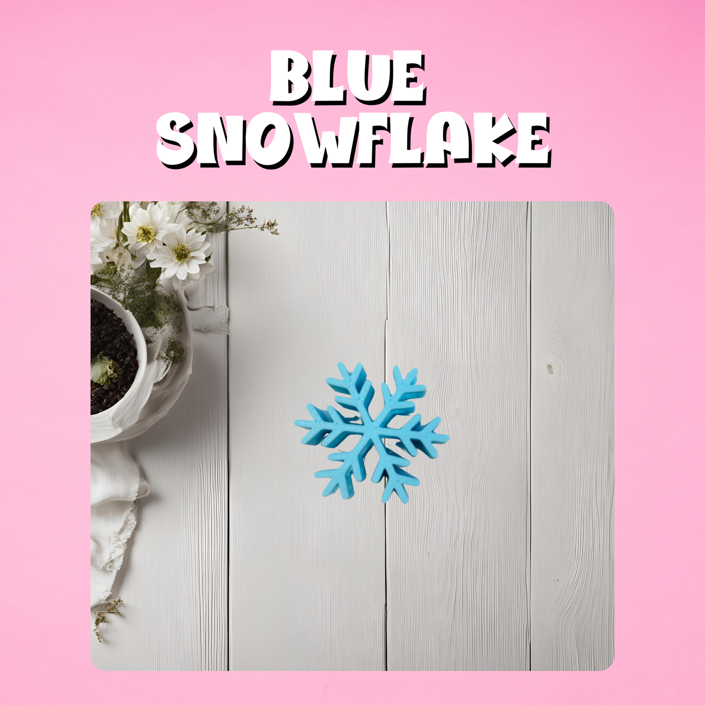 Blue Snowflake Straw Topper