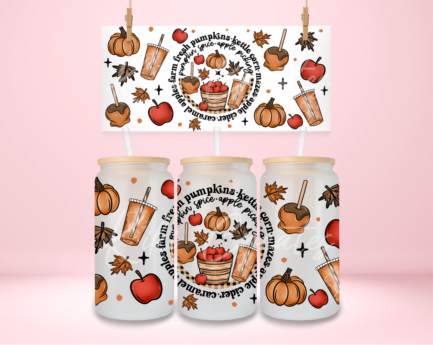 Pumpkin Spice Apple Picking UVDTF Wrap