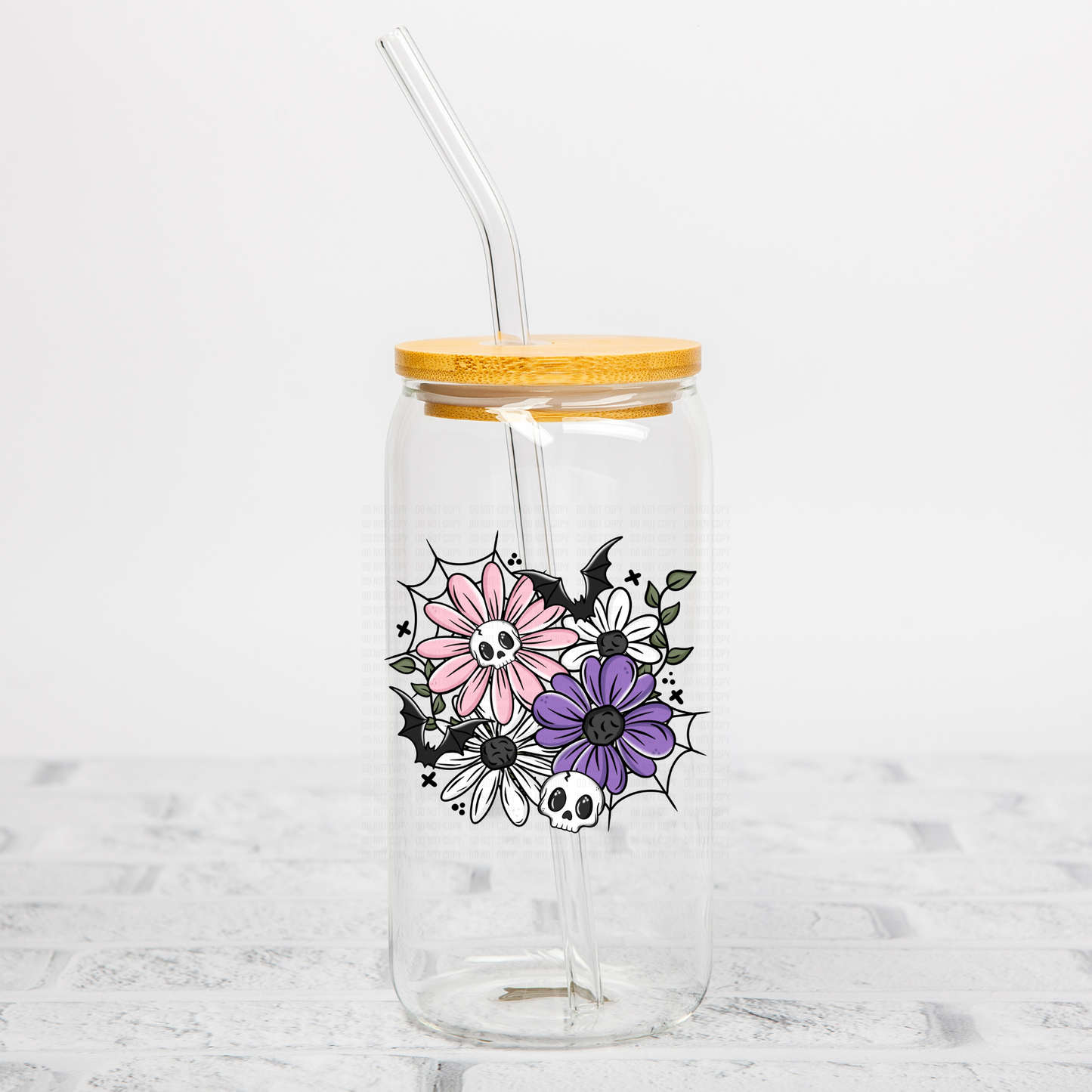 Floral Skulls UVDTF Decal