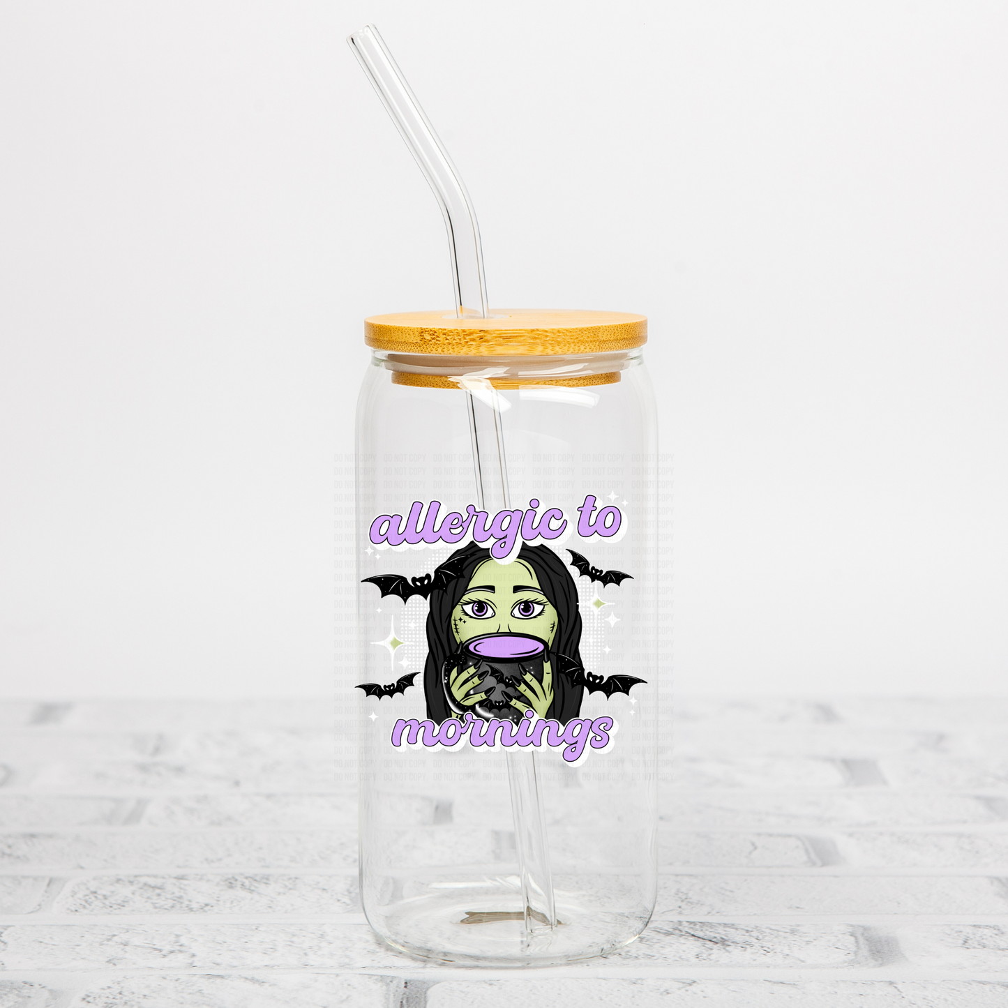 Allergic To Mornings UVDTF Decal