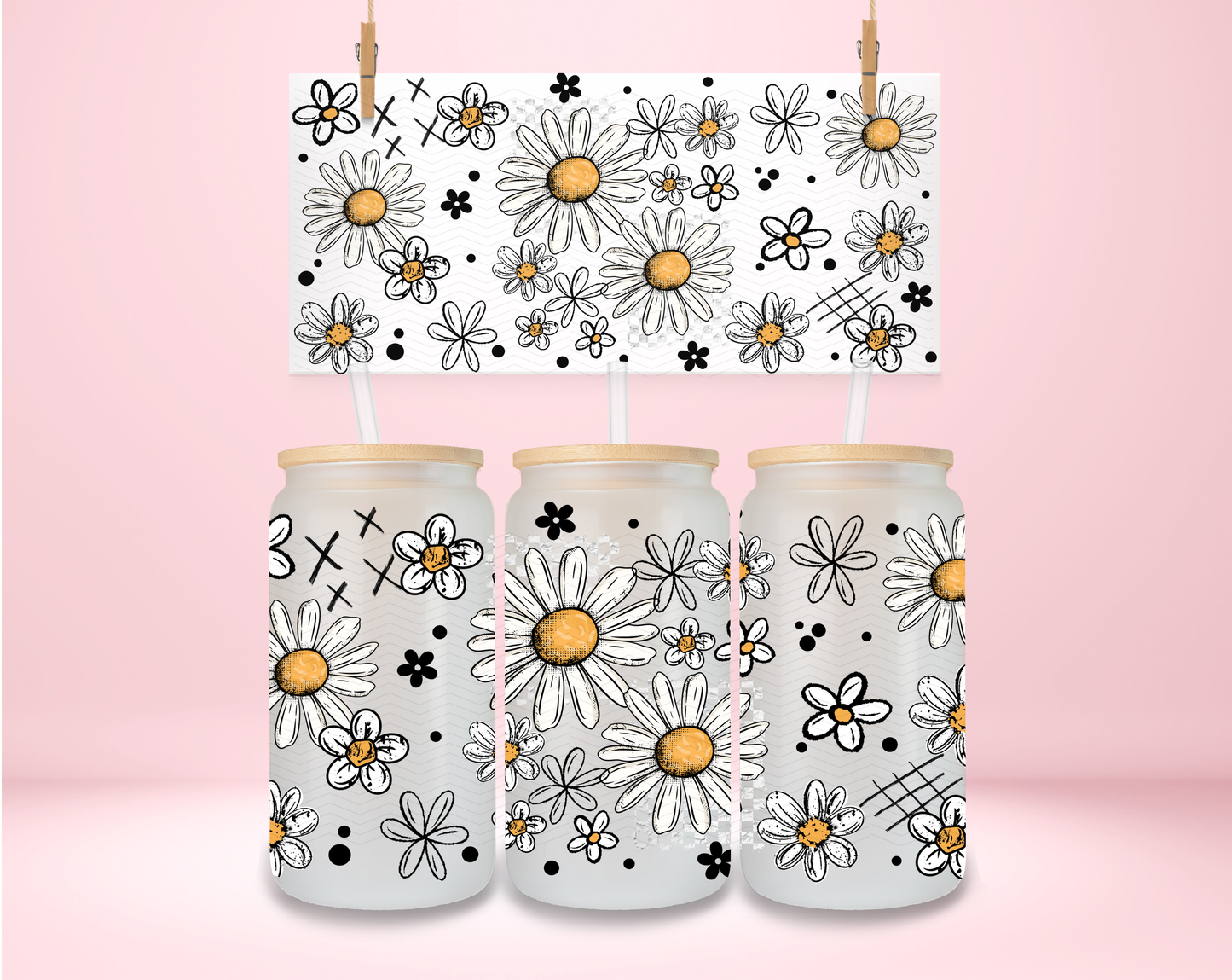 Daisy Checkered UVDTF Wrap