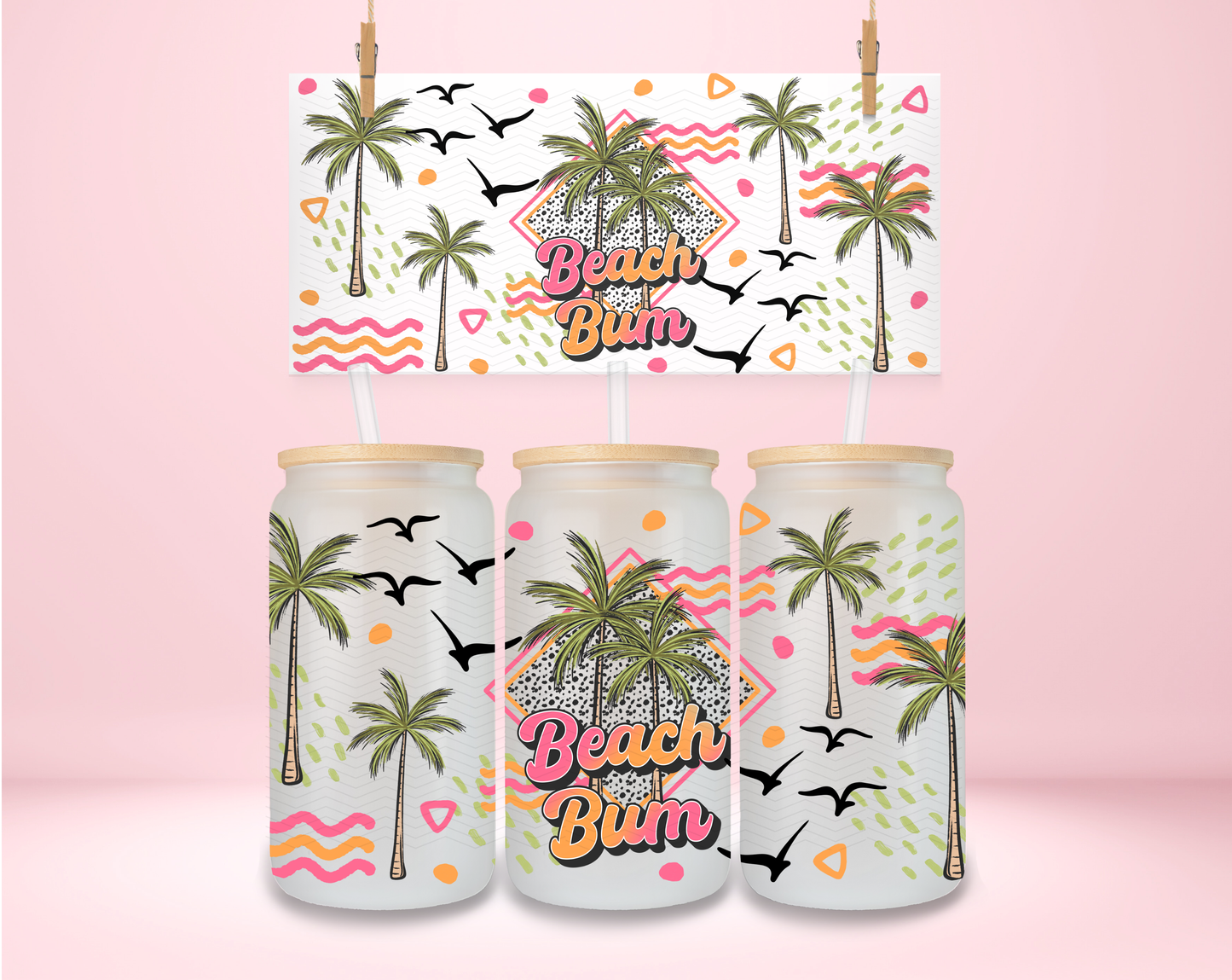 Beach Bum Palm Trees UVDTF Wrap