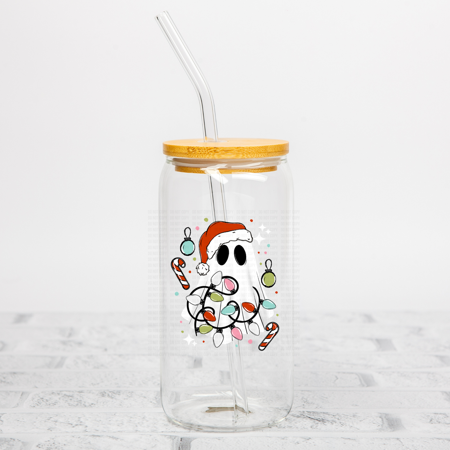 Christmas Santa Ghostie UVDTF Decal