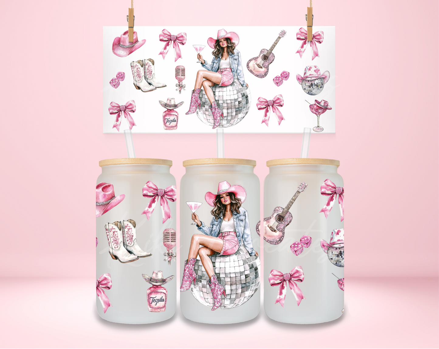 Pink Cowgirl Coquette UVDTF Wrap