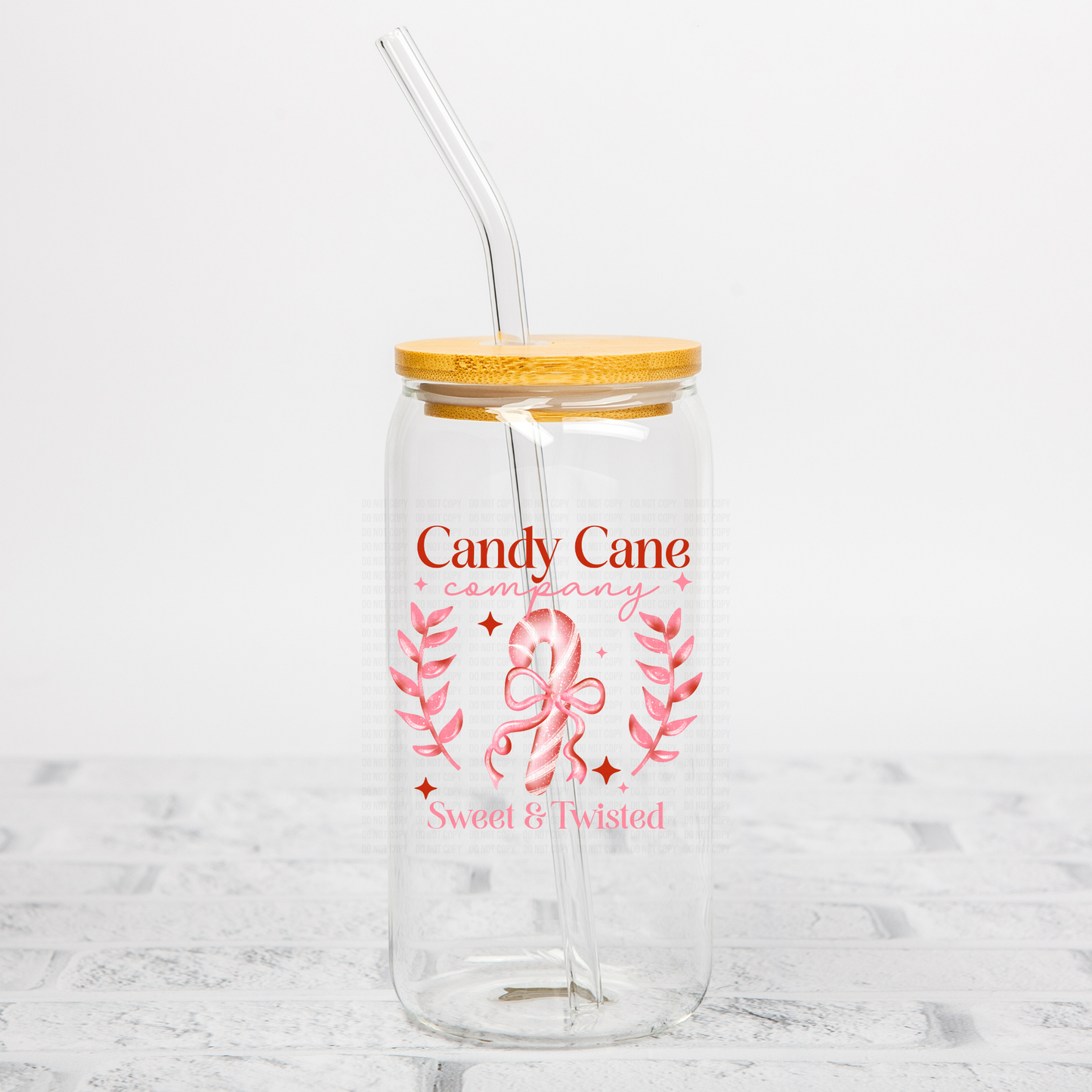 Pink Candy Cane Company UVDTF Decal