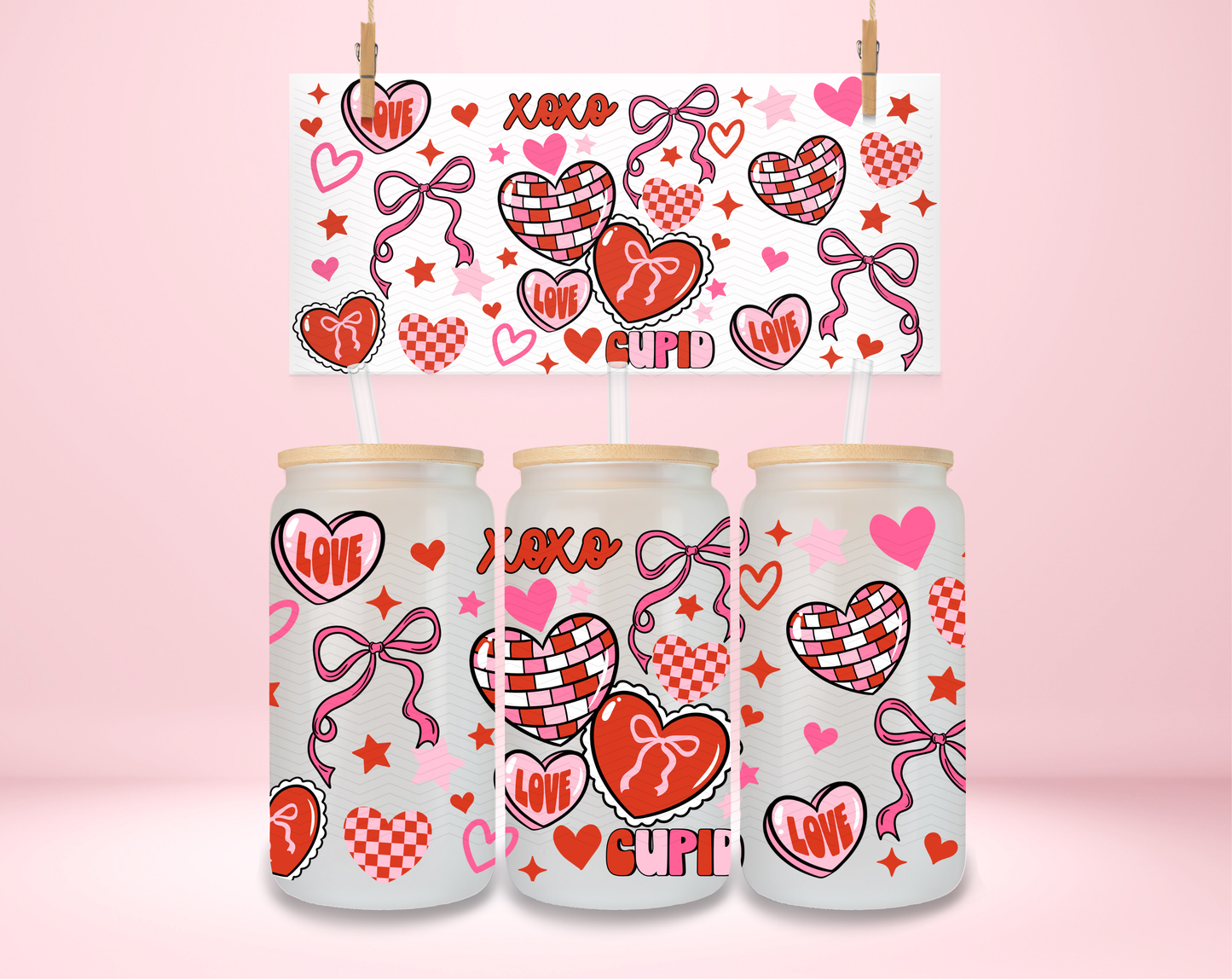 Pink and Red Valentines Collage UVDTF Wrap