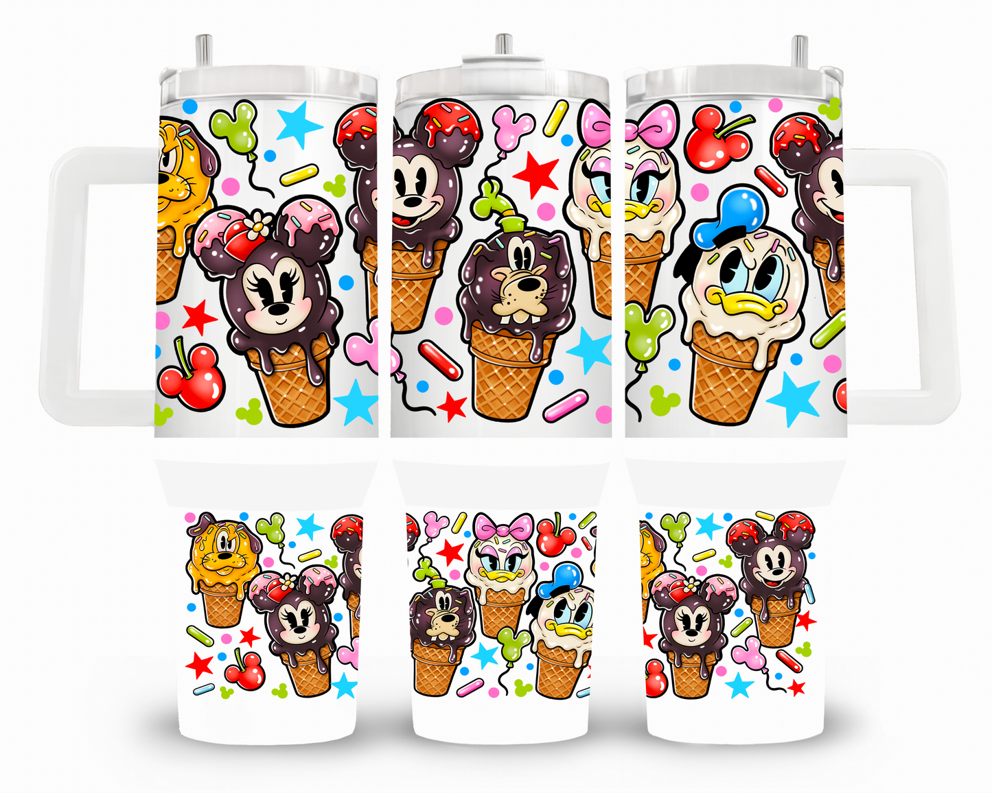 Mouse & Friends Ice Cream 40oz UVDTF Wrap
