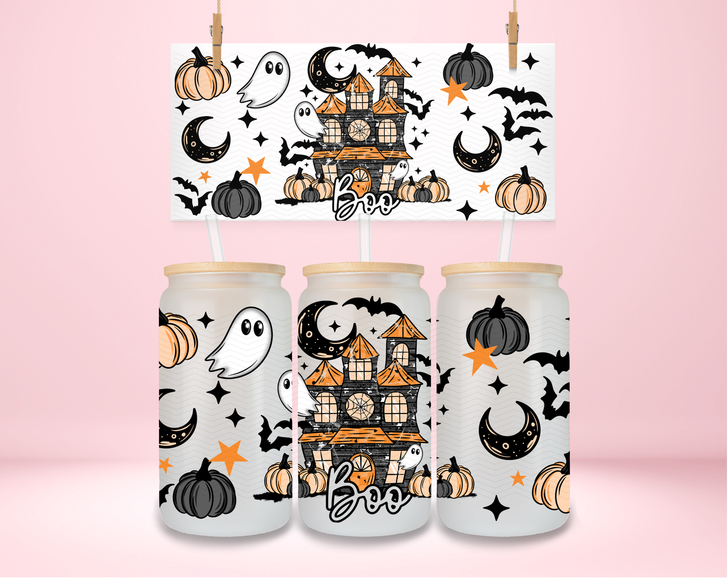 Boo Haunted House UVDTF Wrap