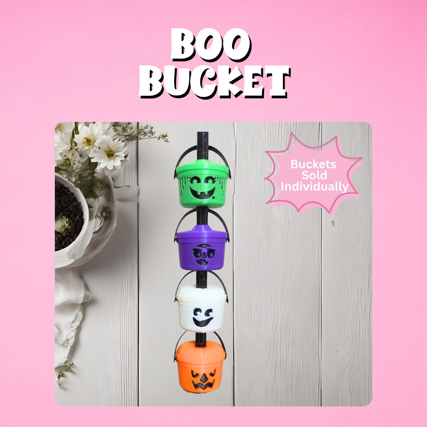 Boo Bucket Straw Topper