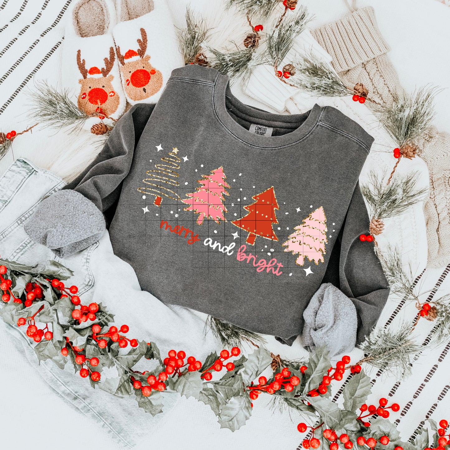 Merry and Bright Christmas Trees DTF