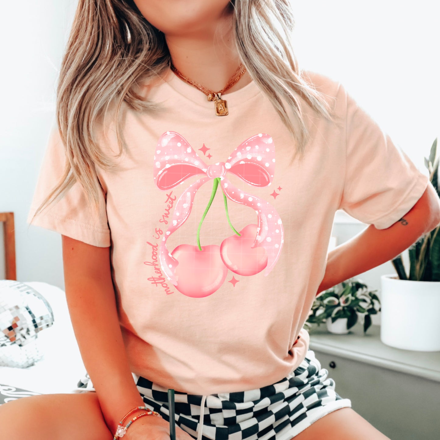 Motherhood Is Sweet Cherries DTF