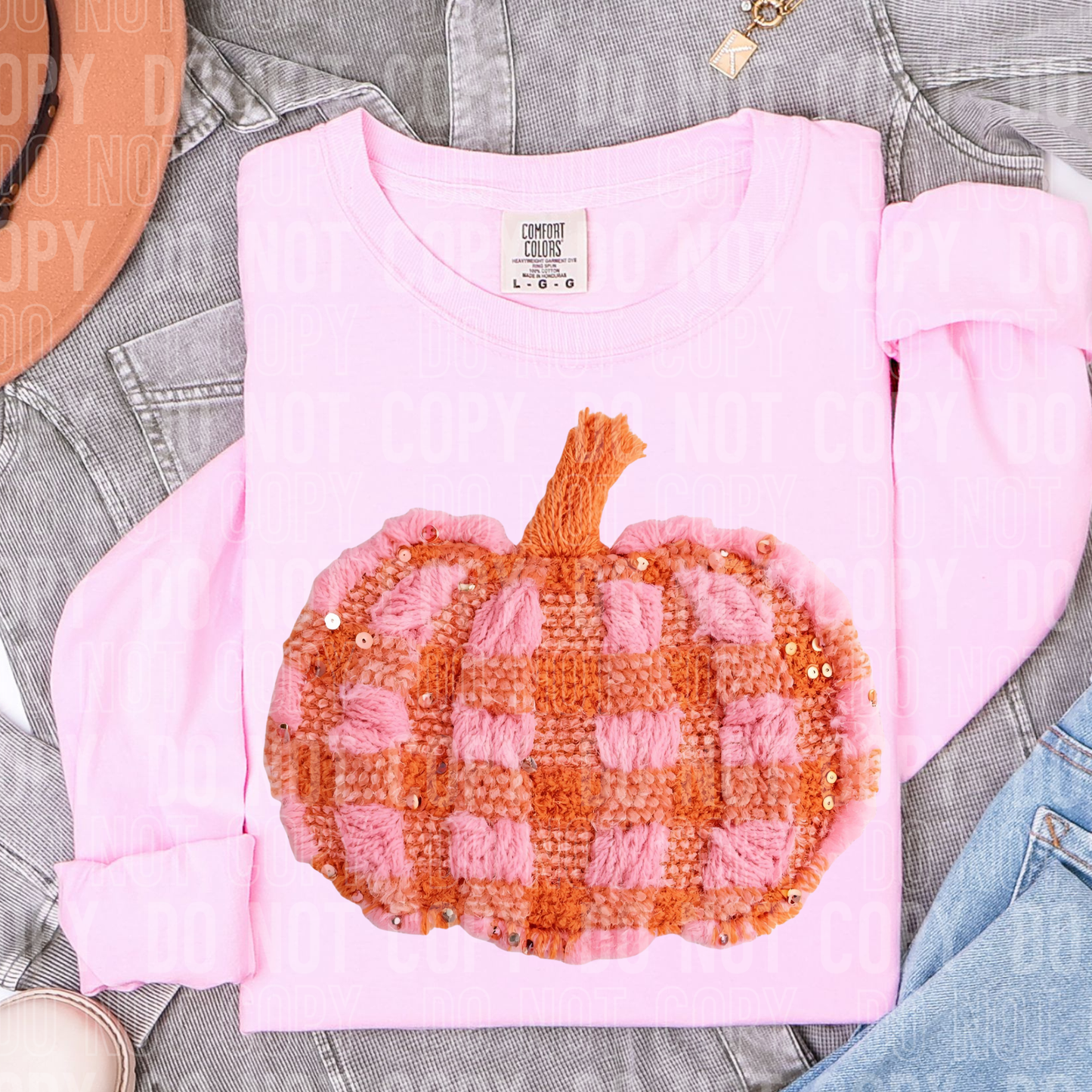 Plaid Pumkin Faux Yarn DTF