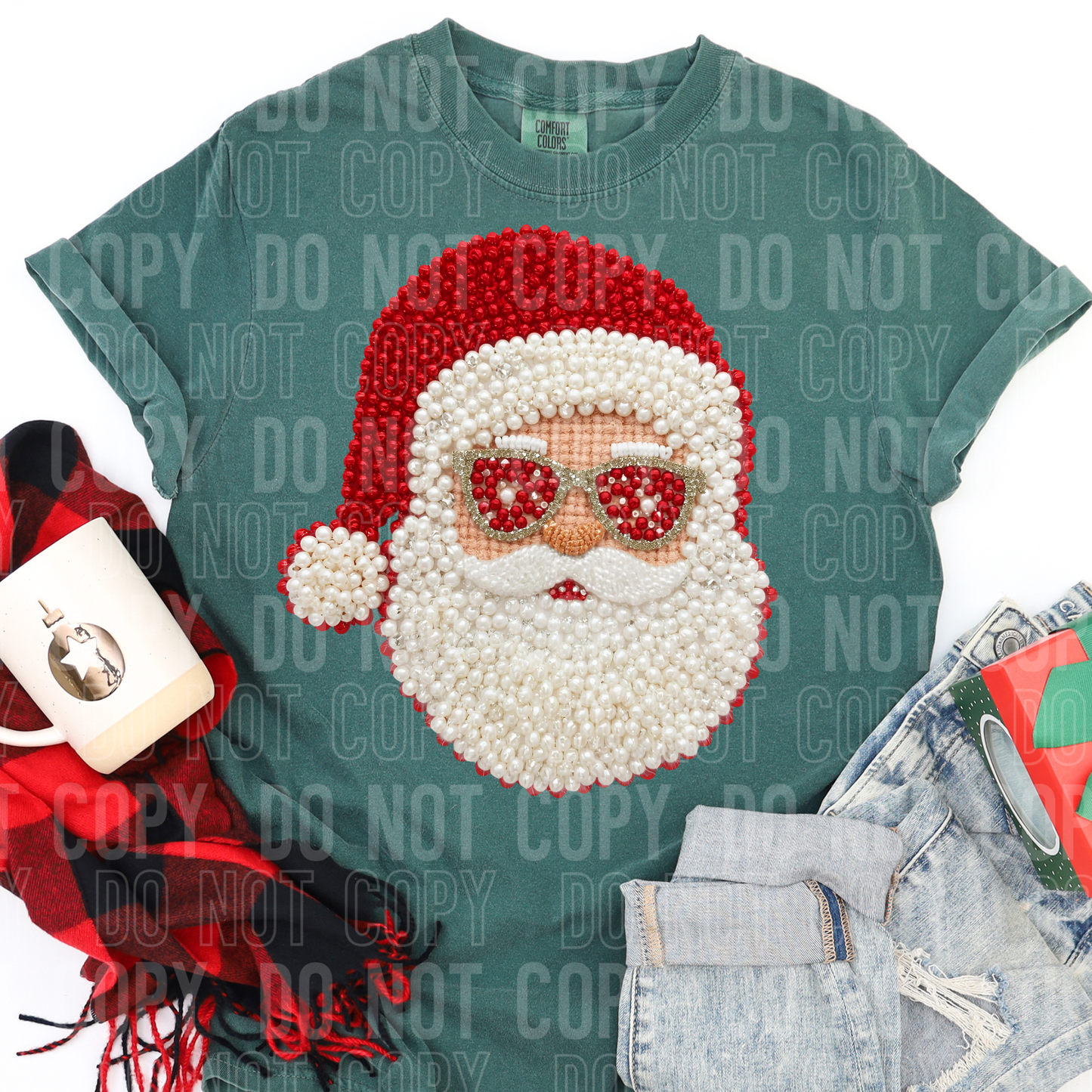 Santa Faux Pearls DTF