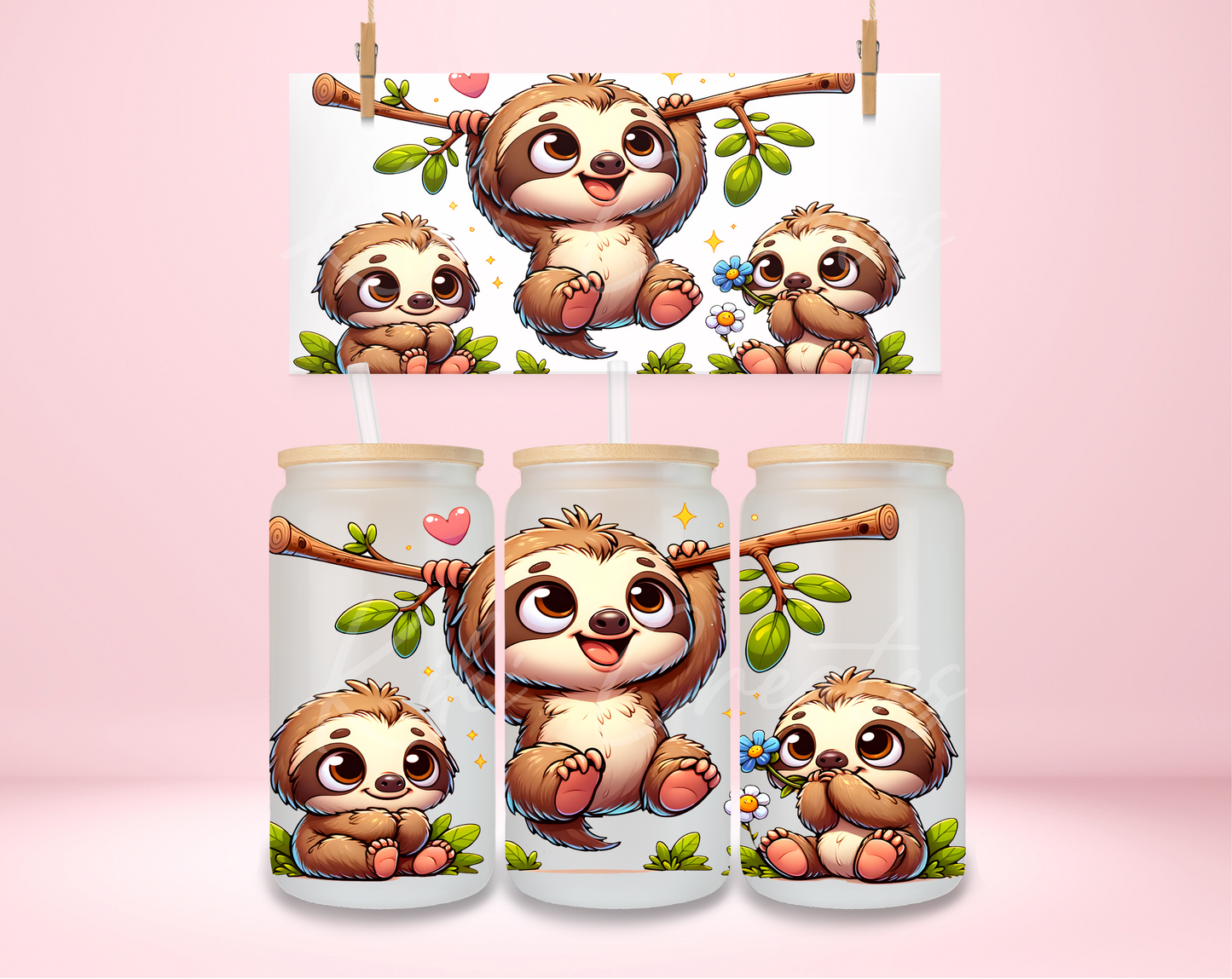 Baby Sloth UVDTF Wrap