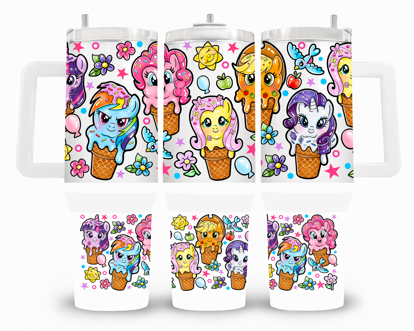Little Pony Ice Cream 40oz UVDTF Wrap