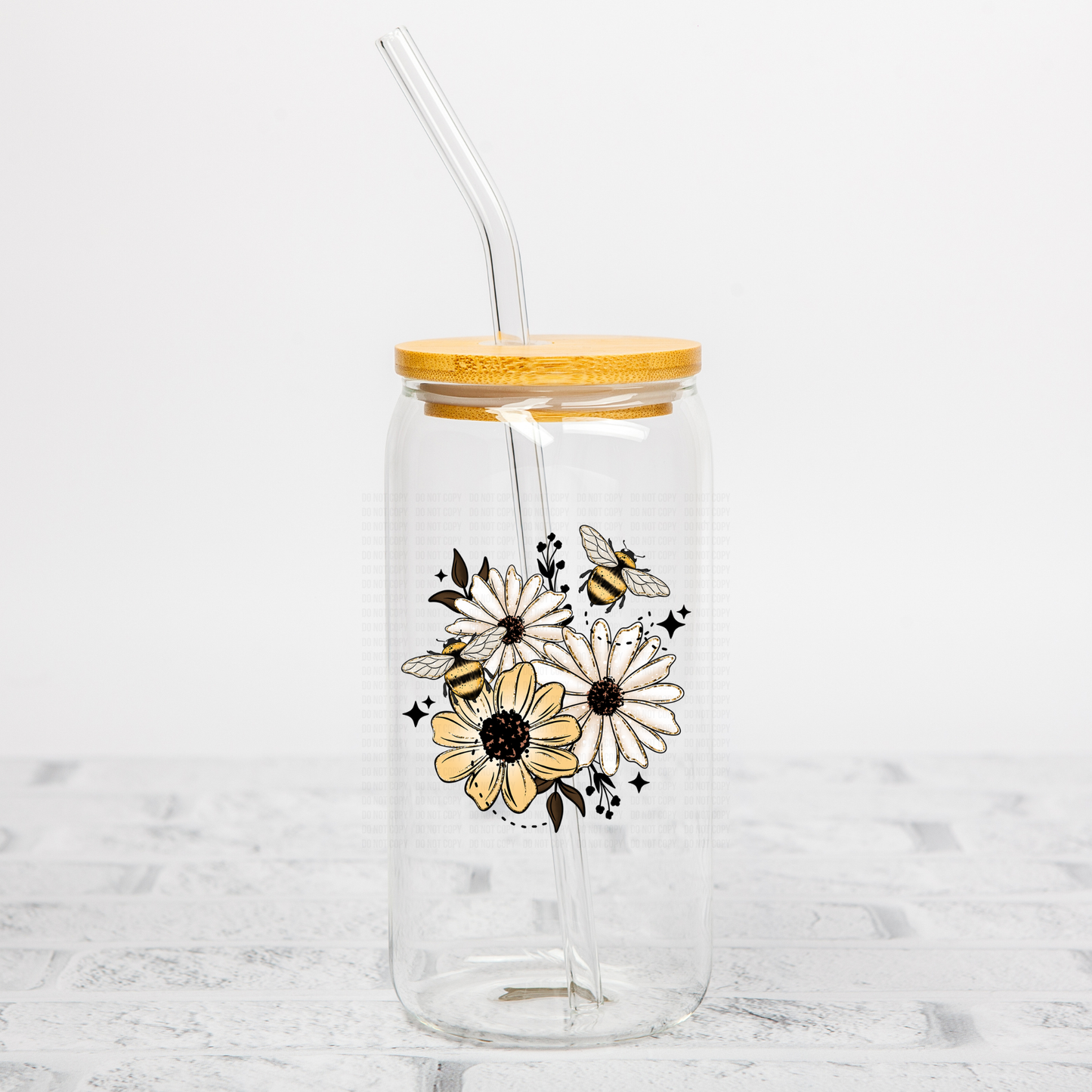 Floral Bees UVDTF Decal