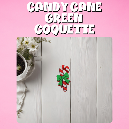 Candy Cane Green Coquette Straw Topper