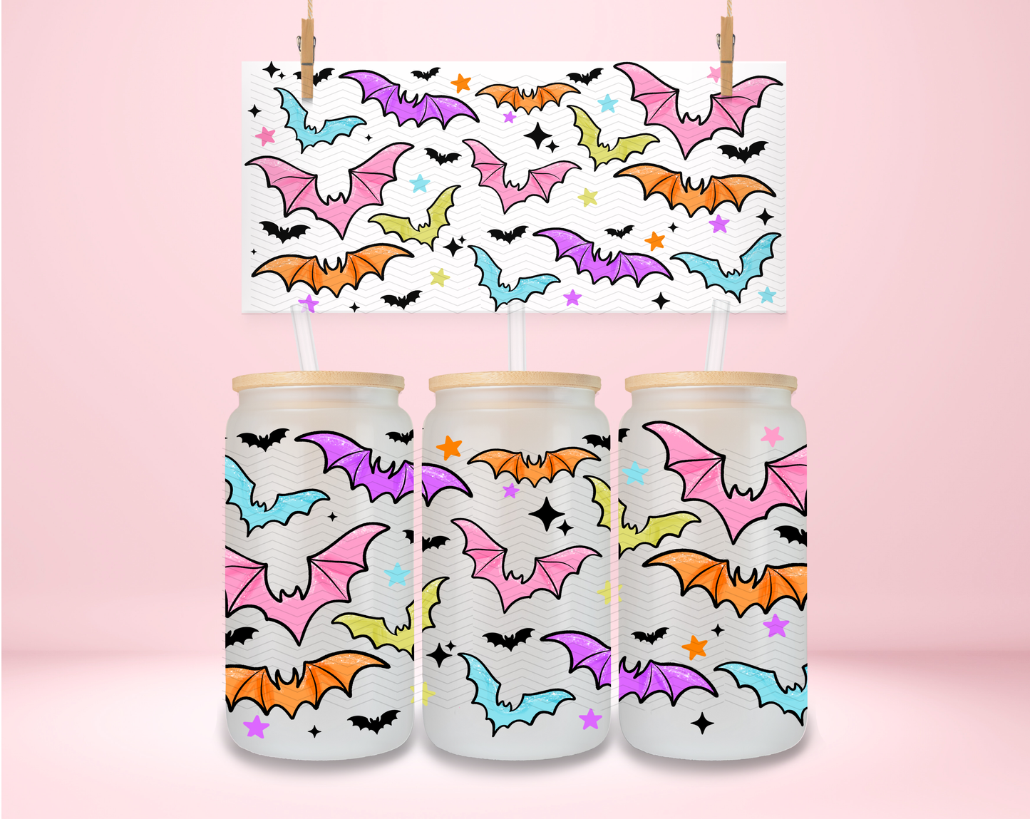 Colorful Bats UVDTF Wrap