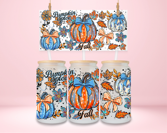 Pumpkin Spice Fall Blue and Orange UVDTF Wrap