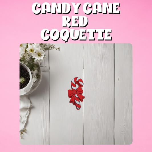 Candy Cane Red Coquette Straw Topper