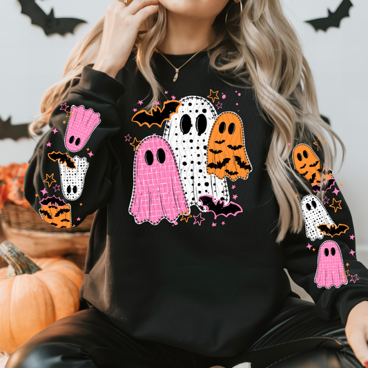 Pink & Orange Ghosties W/ Sleeves DTF